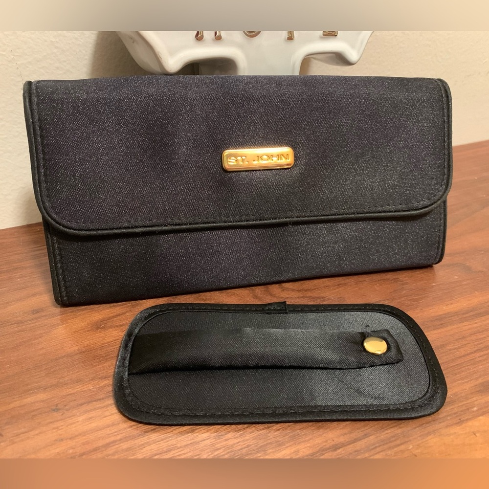 St John evening wallet in soft black